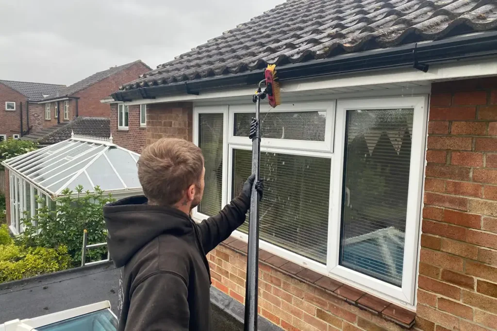 Annual home valet cleaning in Fareham using a hot water reach and wash system